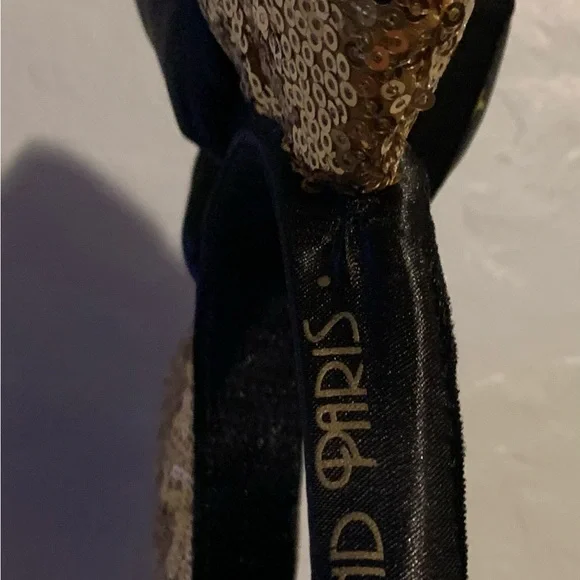 Disney Paris Gold Black Bow with star Minnie Mickey Ears Headband - Picture 7 of 8